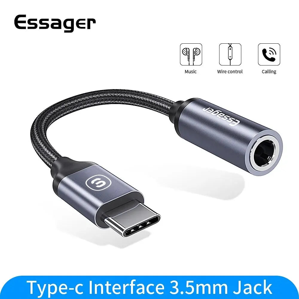 USB Type C 3.5 Jack Earphone Adapter USB C to 3.5Mm Headphones AUX Audio Adapter Cable for Huawei P30 Xiaomi Mi 10 9 Es