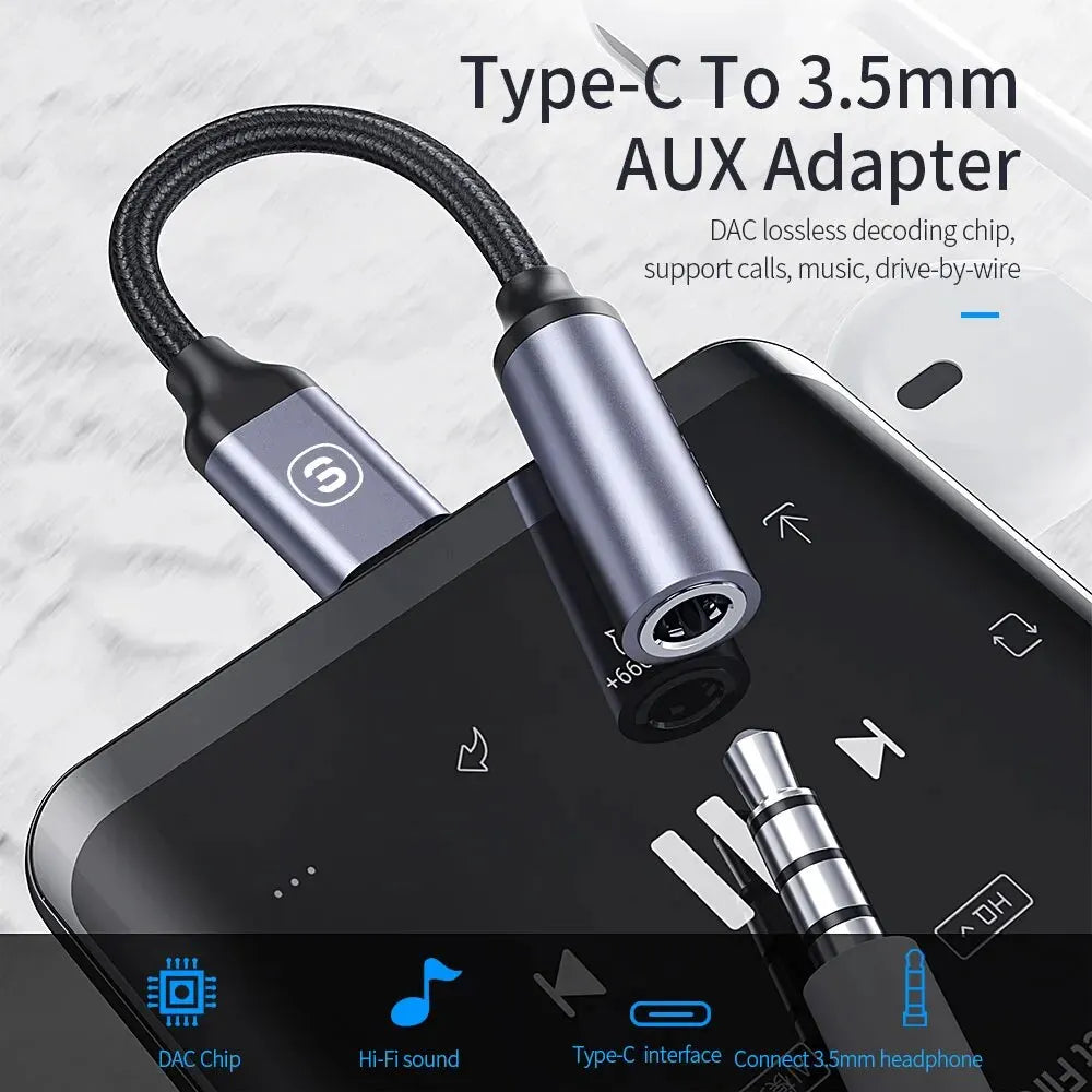 USB Type C 3.5 Jack Earphone Adapter USB C to 3.5Mm Headphones AUX Audio Adapter Cable for Huawei P30 Xiaomi Mi 10 9 Es