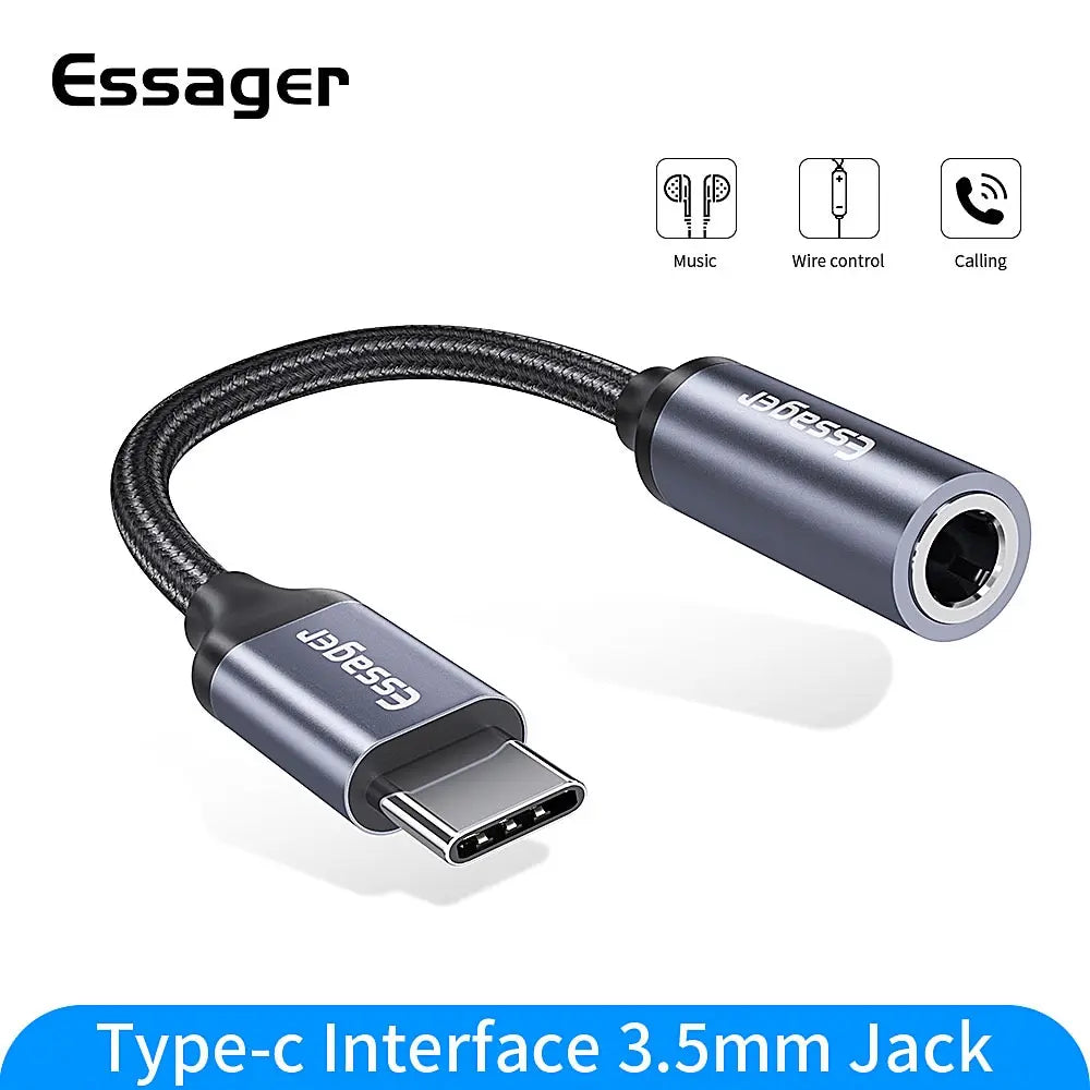 USB Type C 3.5 Jack Earphone Adapter USB C to 3.5Mm Headphones AUX Audio Adapter Cable for Huawei P30 Xiaomi Mi 10 9 Es