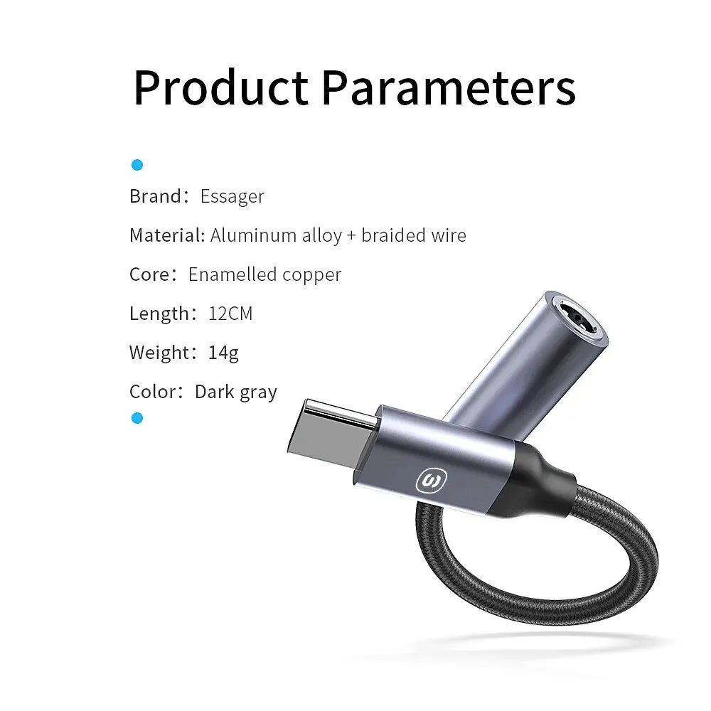USB Type C 3.5 Jack Earphone Adapter USB C to 3.5Mm Headphones AUX Audio Adapter Cable for Huawei P30 Xiaomi Mi 10 9 Es